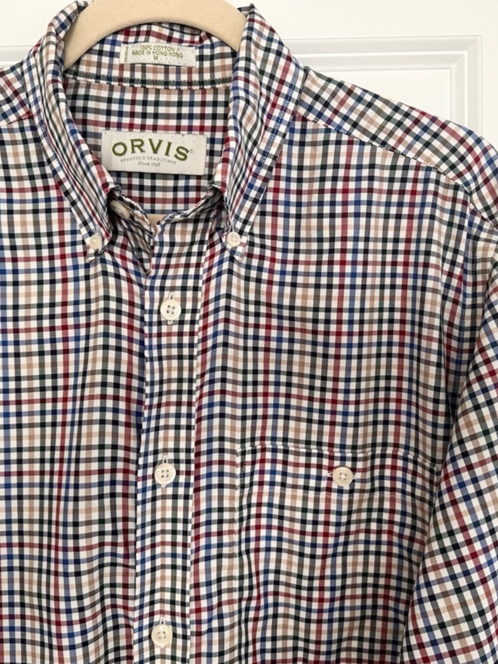 Orvis Checkered Plaid Long Sleeve Button Down Oxford Shirt - Summer / Classic